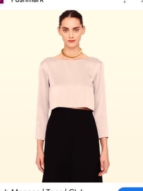 Club Monaco Blush Pink Cropped Boatneck Top